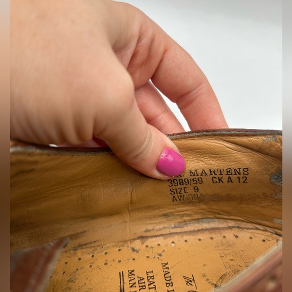 RARE Vtg Dr. Martens 3989 Made in England Wingtip Brown Brogues Oxfords Shoe 90s - Picture 14 of 14